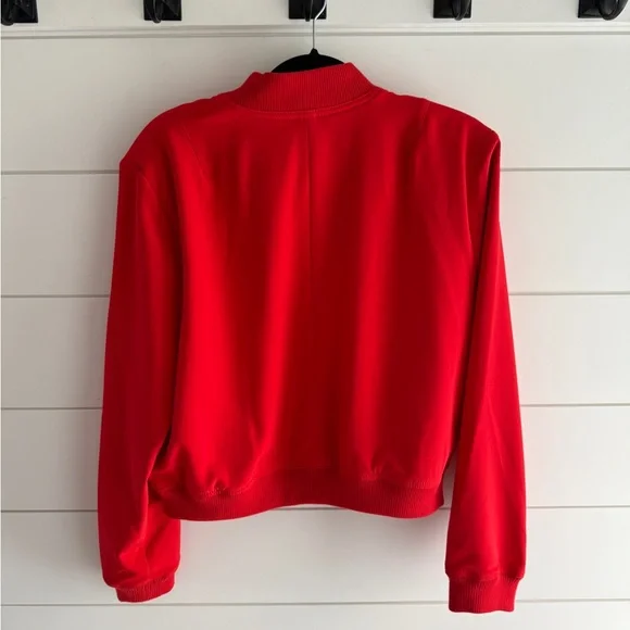 RACHEL Rachel Roy Bold Red Bomber Jacket, Size Medium - Picture 2 of 8